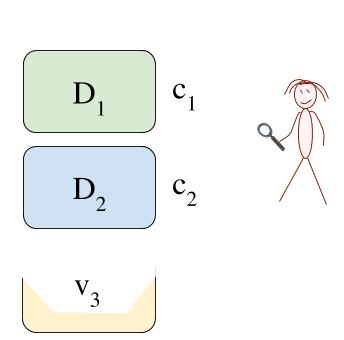 Illustration of Pandora with several boxes